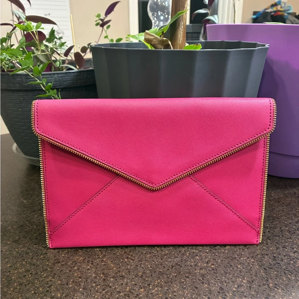 Rebecca Minkoff Leo Clutch in Flamingo Pink - Picture 5 of 5